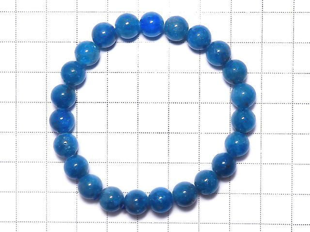 [Video][One of a kind] Blue Apatite Round 8mm Bracelet NO.5