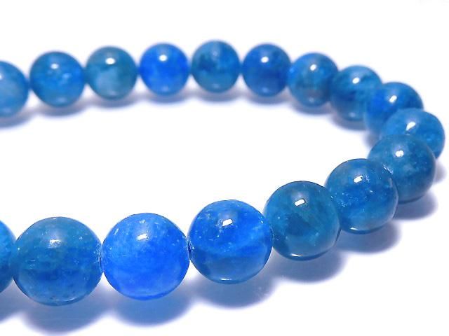 [Video][One of a kind] Blue Apatite Round 8mm Bracelet NO.6