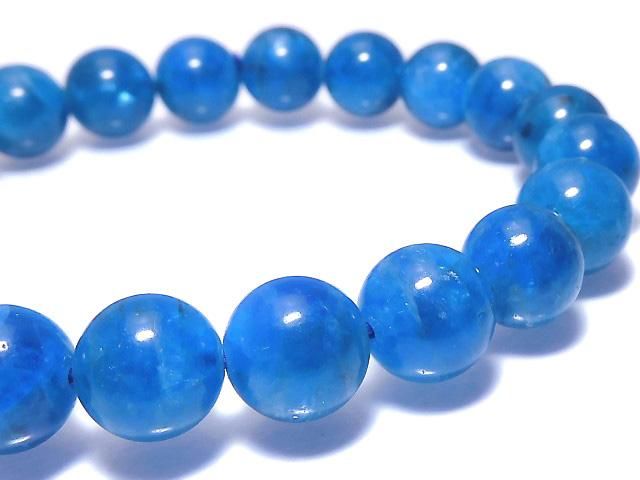[Video][One of a kind] Blue Apatite Round 9mm Bracelet NO.9