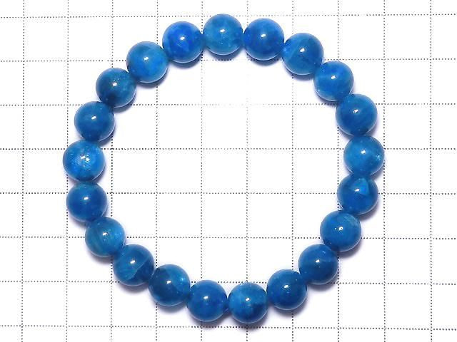 [Video][One of a kind] Blue Apatite Round 9mm Bracelet NO.9
