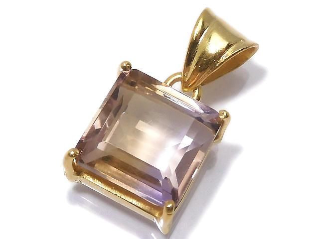 [Video][One of a kind] High Quality Ametrine AAA Faceted Pendant 18KGP NO.163