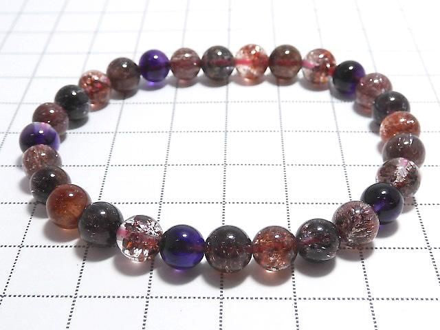 [Video][One of a kind] Top Quality Elestial Quartz AAAAA Round 6mm Bracelet NO.101