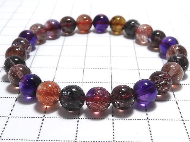 [Video][One of a kind] Top Quality Elestial Quartz AAAAA Round 7.5mm Bracelet NO.2