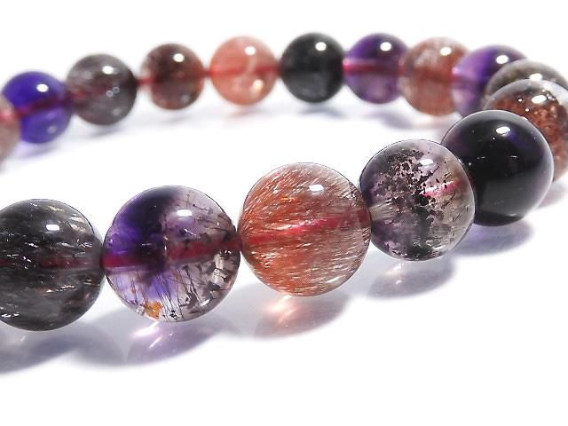 [Video][One of a kind] Top Quality Elestial Quartz AAAAA Round 9mm Bracelet NO.3