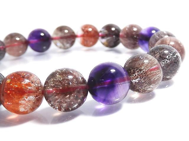 [Video][One of a kind] Top Quality Elestial Quartz AAAAA Round 9.5mm Bracelet NO.4