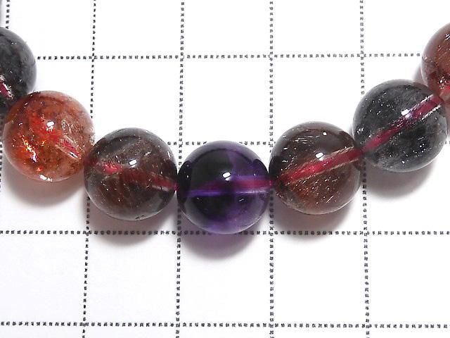 [Video][One of a kind] Top Quality Elestial Quartz AAAAA Round 9.5mm Bracelet NO.4