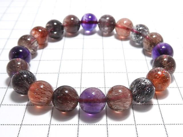 [Video][One of a kind] Top Quality Elestial Quartz AAAAA Round 9.5mm Bracelet NO.4
