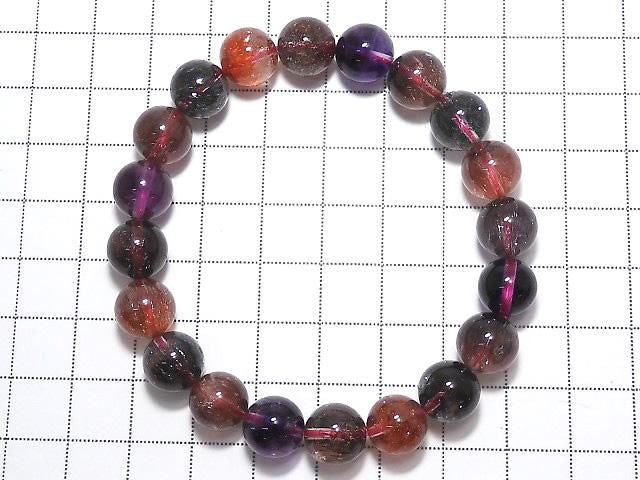[Video][One of a kind] Top Quality Elestial Quartz AAAAA Round 9.5mm Bracelet NO.4