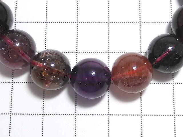 [Video][One of a kind] Top Quality Elestial Quartz AAAAA Round 12mm Bracelet NO.5