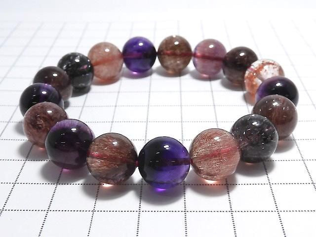 [Video][One of a kind] Top Quality Elestial Quartz AAAAA Round 12mm Bracelet NO.5