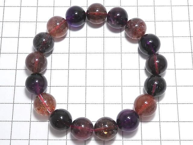 [Video][One of a kind] Top Quality Elestial Quartz AAAAA Round 12mm Bracelet NO.5