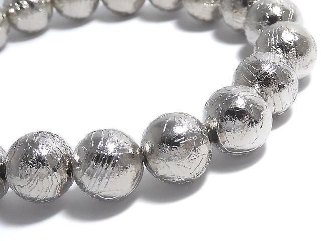 [Video][One of a kind] Meteorite (Altai meteorite) Round 9.8mm Bracelet NO.10