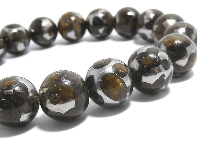 [Video][One of a kind] Kenyan Sericho Pallasite Meteorite Round 12mm Bracelet NO.2