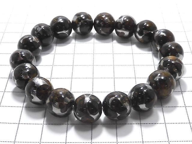 [Video][One of a kind] Kenyan Sericho Pallasite Meteorite Round 12mm Bracelet NO.3