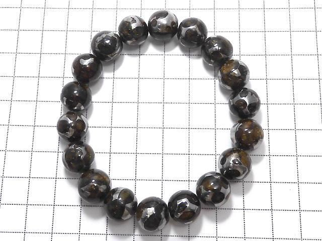 [Video][One of a kind] Kenyan Sericho Pallasite Meteorite Round 12mm Bracelet NO.4