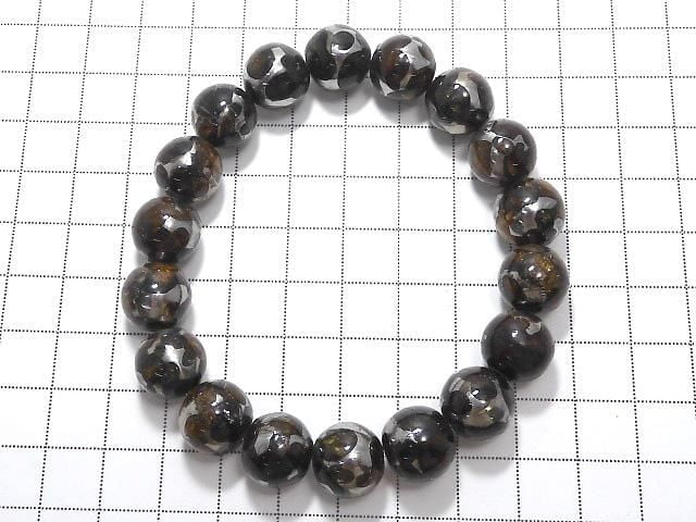 [Video][One of a kind] Kenyan Sericho Pallasite Meteorite Round 12mm Bracelet NO.5