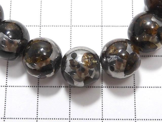 [Video][One of a kind] Kenyan Sericho Pallasite Meteorite Round 12mm Bracelet NO.6