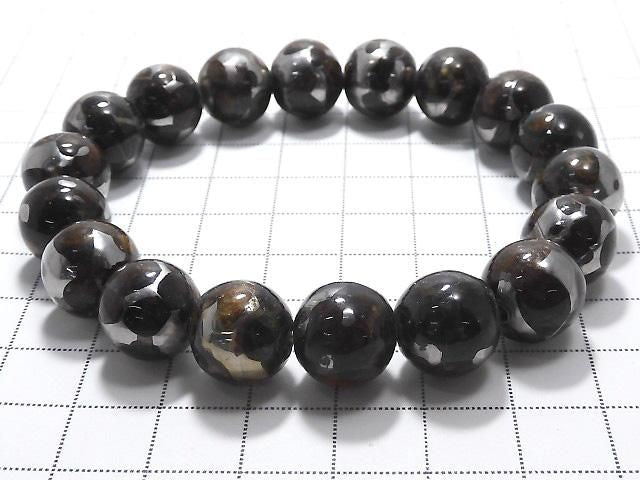 [Video][One of a kind] Kenyan Sericho Pallasite Meteorite Round 12mm Bracelet NO.7