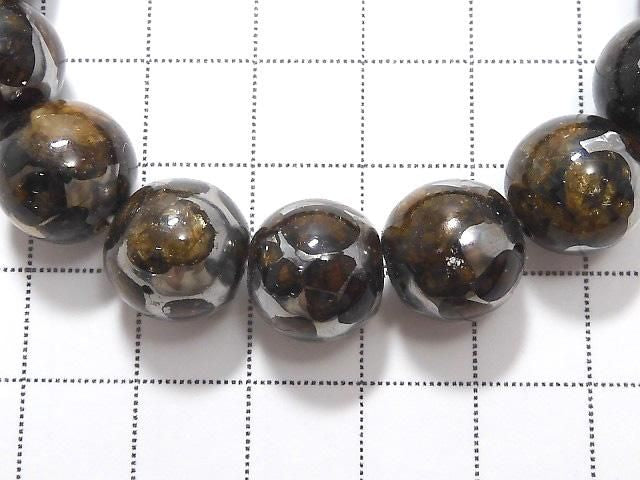 [Video][One of a kind] Kenyan Sericho Pallasite Meteorite Round 12mm Bracelet NO.8