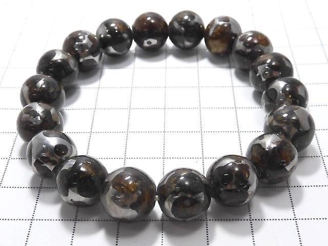 [Video][One of a kind] Kenyan Sericho Pallasite Meteorite Round 12mm Bracelet NO.9