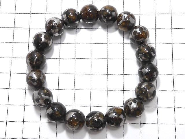 [Video][One of a kind] Kenyan Sericho Pallasite Meteorite Round 12mm Bracelet NO.9