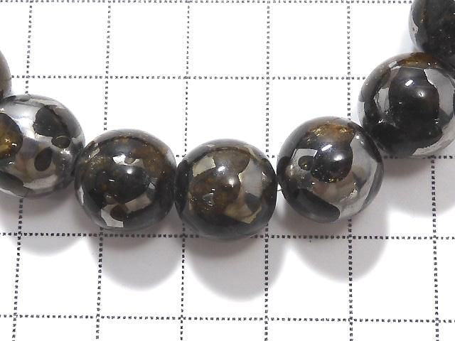 [Video][One of a kind] Kenyan Sericho Pallasite Meteorite Round 12mm Bracelet NO.10