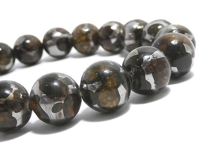 [Video][One of a kind] Kenyan Sericho Pallasite Meteorite Round 12mm Bracelet NO.11