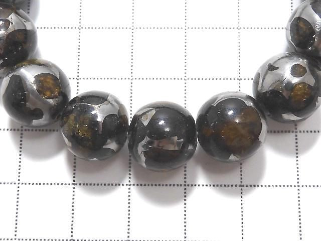 [Video][One of a kind] Kenyan Sericho Pallasite Meteorite Round 12mm Bracelet NO.11