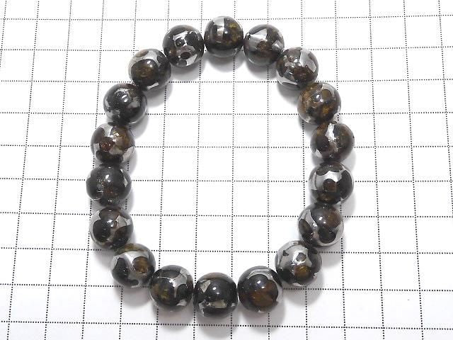 [Video][One of a kind] Kenyan Sericho Pallasite Meteorite Round 12mm Bracelet NO.11