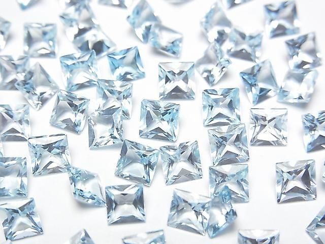 [Video] High Quality Sky Blue Topaz AAA Loose Stone Princess Cut 5x5mm 5pcs