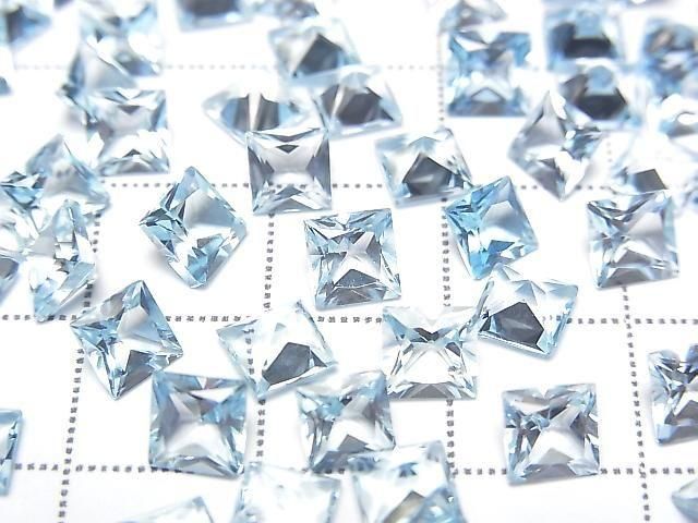 [Video] High Quality Sky Blue Topaz AAA Loose Stone Princess Cut 5x5mm 5pcs