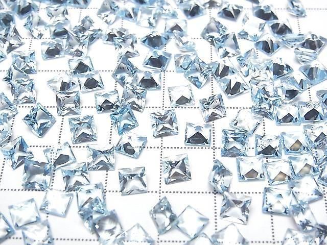 [Video] High Quality Sky Blue Topaz AAA Loose Stone Princess Cut 5x5mm 5pcs