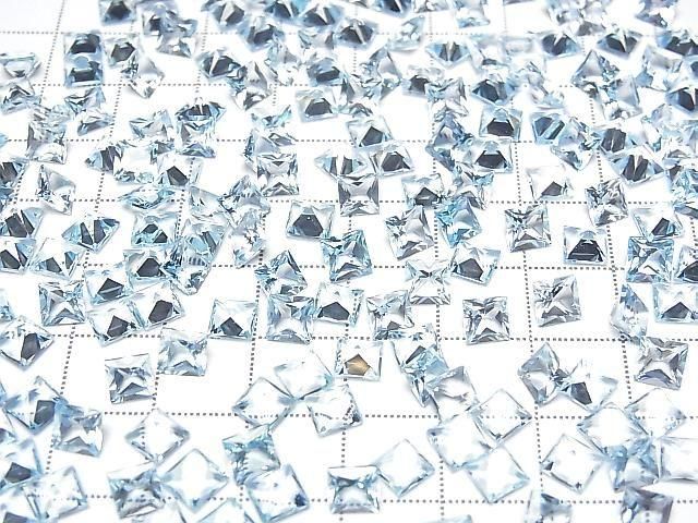 [Video] High Quality Sky Blue Topaz AAA Loose Stone Princess Cut 5x5mm 5pcs
