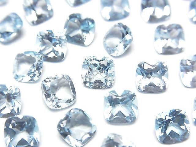 [Video] High Quality Sky Blue Topaz AAA Loose Stone Square Faceted 6x6mm 3pcs