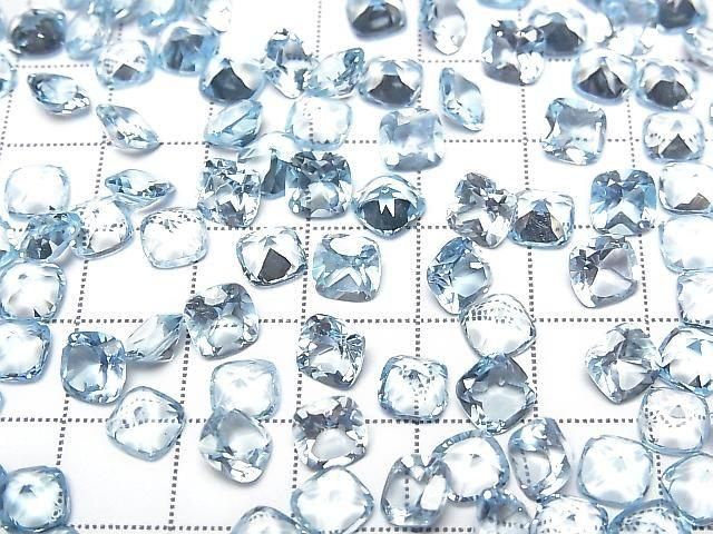 [Video] High Quality Sky Blue Topaz AAA Loose Stone Square Faceted 6x6mm 3pcs