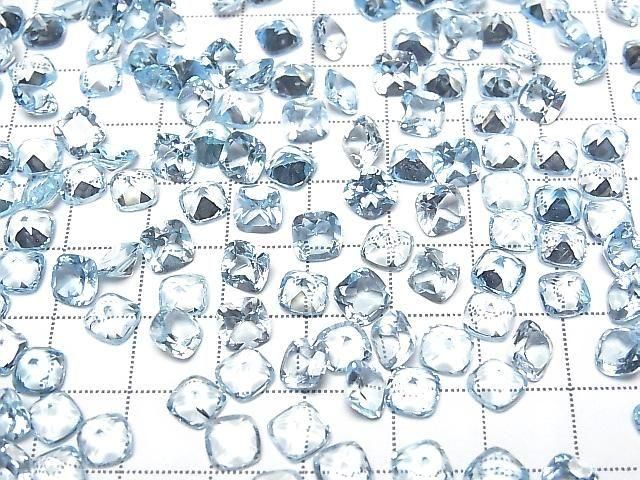 [Video] High Quality Sky Blue Topaz AAA Loose Stone Square Faceted 6x6mm 3pcs
