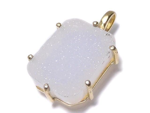 [Video][One of a kind] Druzy Agate Pendant 18KGP NO.3