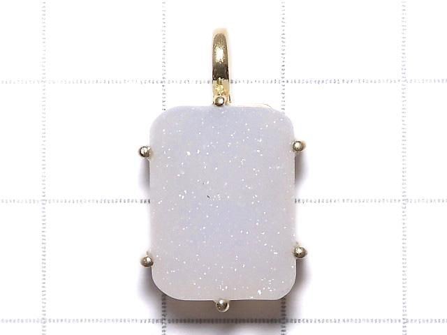 [Video][One of a kind] Druzy Agate Pendant 18KGP NO.6