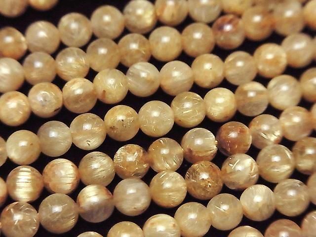 [Video] Rutilated Quartz AAA- Round 4.5mm 1strand beads (aprx.15inch/37cm)