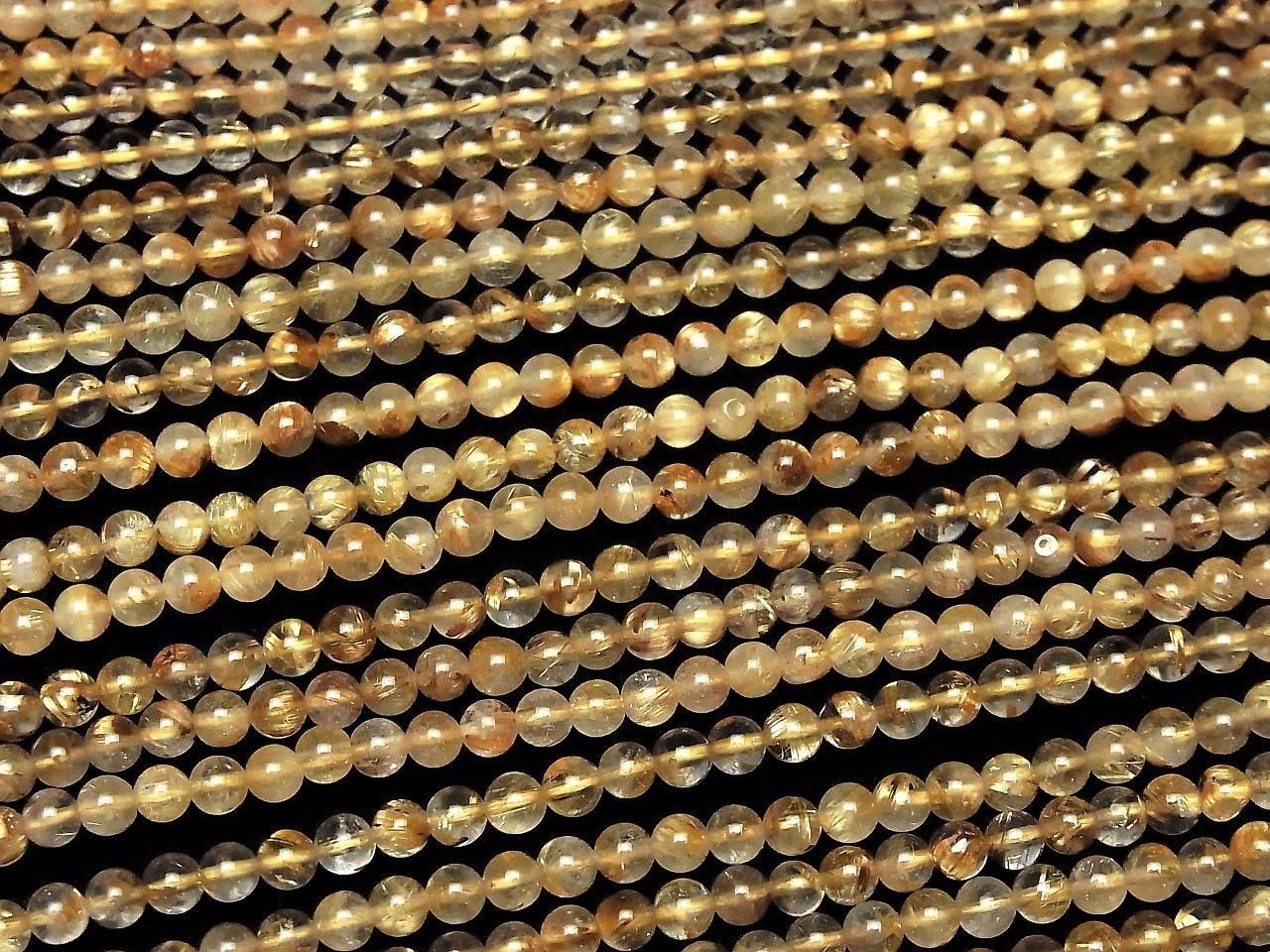 Rutilated Quartz  AA++ Round 4.5mm 1strand beads (aprx.15inch/36cm)