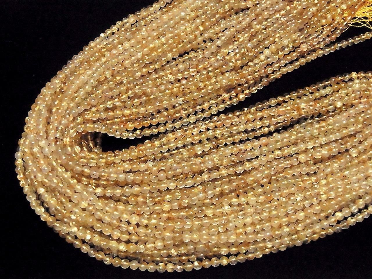 Rutilated Quartz  AA++ Round 4.5mm 1strand beads (aprx.15inch/36cm)