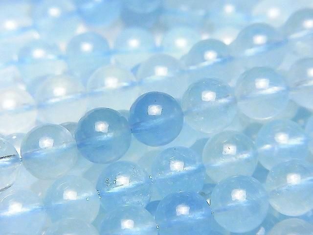 [Video] Aquamarine AAA- Round 8mm 1strand beads (approx. 15 inches/37 cm)