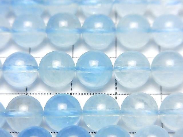 [Video] Aquamarine AAA- Round 8mm 1strand beads (approx. 15 inches/37 cm)