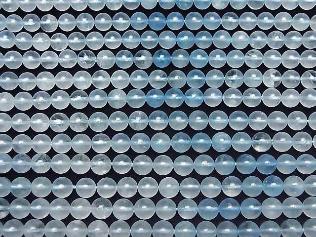 [Video] Aquamarine AAA- Round 8mm 1strand beads (approx. 15 inches/37 cm)