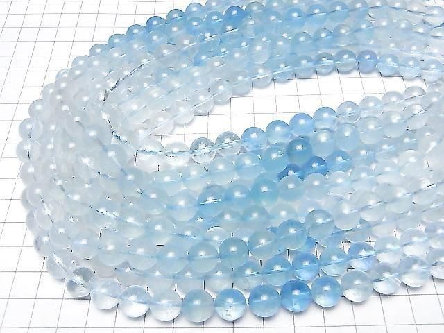[Video] Aquamarine AAA- Round 8mm 1strand beads (approx. 15 inches/37 cm)