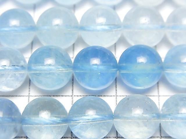 [Video] Aquamarine AAA- Round 10mm 1strand beads (approx. 15 inches/38 cm)