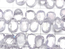 [Video] High Quality Scorolite AAA Pear Shape Faceted Briolette half or 1strand beads (aprx.8inch/20cm)