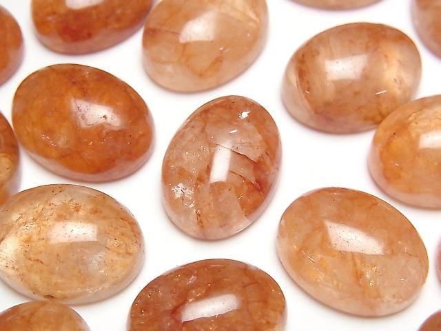 [Video] Red Hematoid Quartz Oval Cabochon 20x15mm 1pc