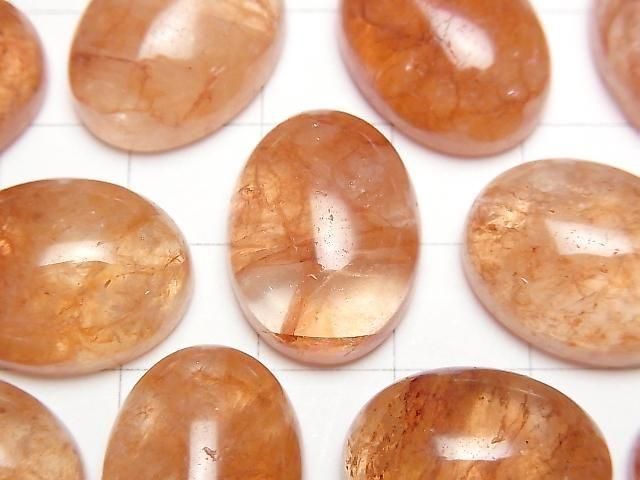 [Video] Red Hematoid Quartz Oval Cabochon 20x15mm 1pc