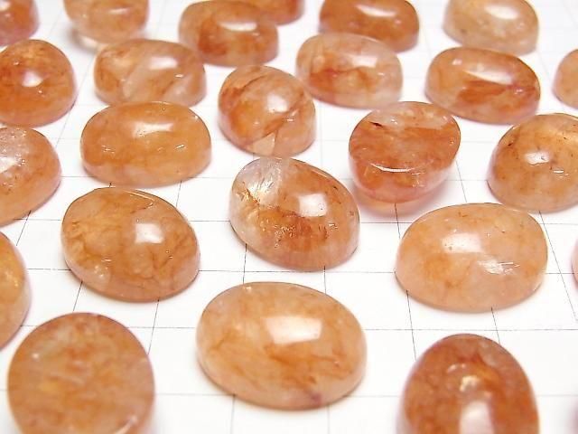 [Video] Red Hematoid Quartz Oval Cabochon 20x15mm 1pc